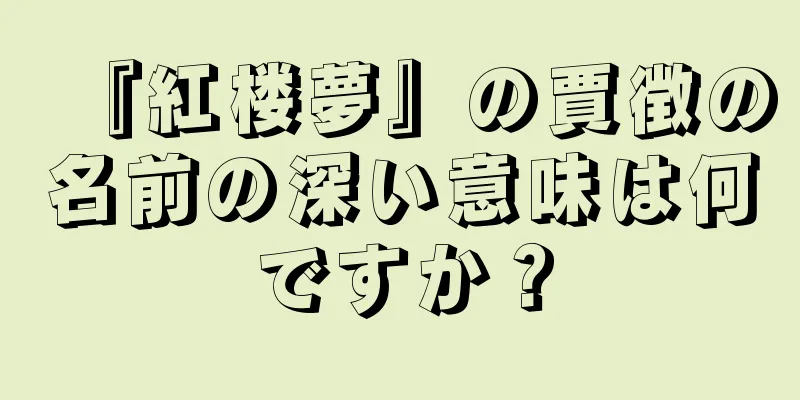 『紅楼夢』の賈徴の名前の深い意味は何ですか？