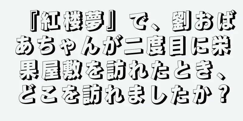 『紅楼夢』で、劉おばあちゃんが二度目に栄果屋敷を訪れたとき、どこを訪れましたか？