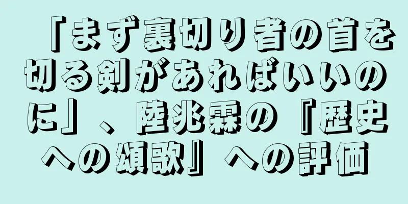 「まず裏切り者の首を切る剣があればいいのに」、陸兆霖の『歴史への頌歌』への評価