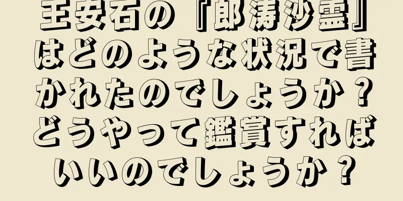 王安石の『郎涛沙霊』はどのような状況で書かれたのでしょうか？どうやって鑑賞すればいいのでしょうか？
