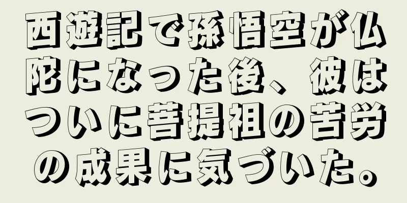 西遊記で孫悟空が仏陀になった後、彼はついに菩提祖の苦労の成果に気づいた。