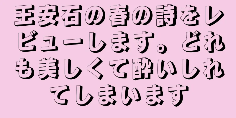 王安石の春の詩をレビューします。どれも美しくて酔いしれてしまいます