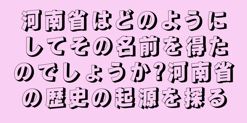 河南省はどのようにしてその名前を得たのでしょうか?河南省の歴史の起源を探る
