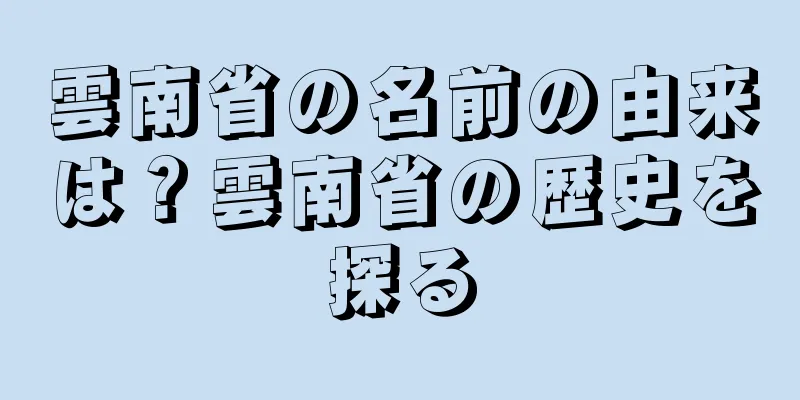 雲南省の名前の由来は？雲南省の歴史を探る