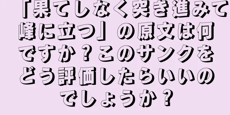 「果てしなく突き進みて峰に立つ」の原文は何ですか？このサンクをどう評価したらいいのでしょうか？