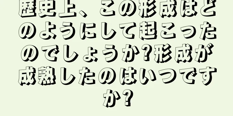 歴史上、この形成はどのようにして起こったのでしょうか?形成が成熟したのはいつですか?