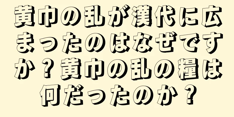 黄巾の乱が漢代に広まったのはなぜですか？黄巾の乱の糧は何だったのか？