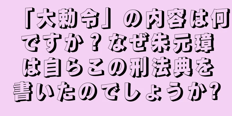 「大勅令」の内容は何ですか？なぜ朱元璋は自らこの刑法典を書いたのでしょうか?