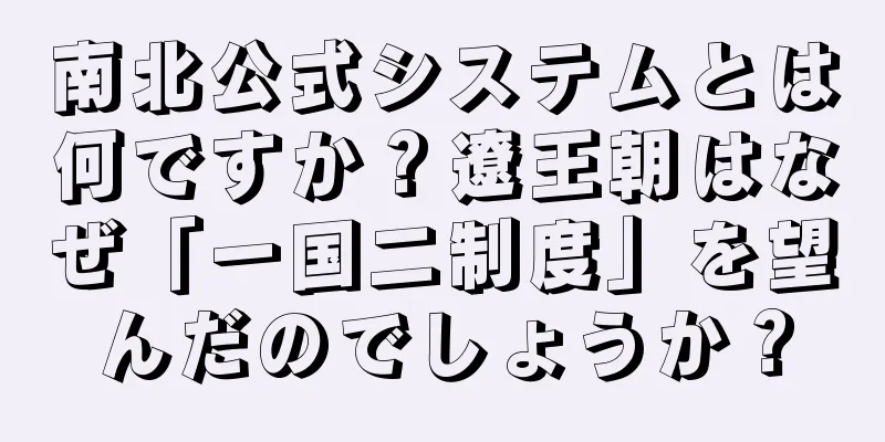 南北公式システムとは何ですか？遼王朝はなぜ「一国二制度」を望んだのでしょうか？