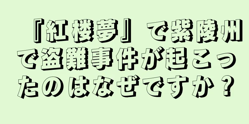 『紅楼夢』で紫陵州で盗難事件が起こったのはなぜですか？