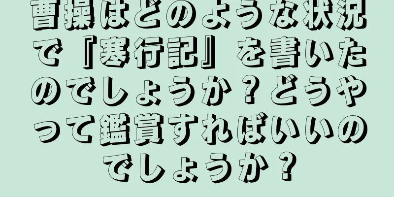 曹操はどのような状況で『寒行記』を書いたのでしょうか？どうやって鑑賞すればいいのでしょうか？