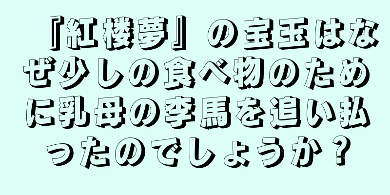 『紅楼夢』の宝玉はなぜ少しの食べ物のために乳母の李馬を追い払ったのでしょうか？
