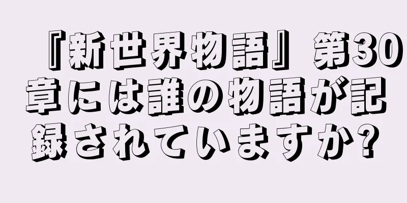 『新世界物語』第30章には誰の物語が記録されていますか?