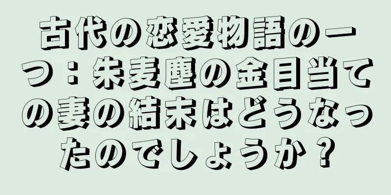 古代の恋愛物語の一つ：朱麦塵の金目当ての妻の結末はどうなったのでしょうか？