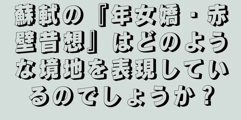 蘇軾の『年女嬌・赤壁昔想』はどのような境地を表現しているのでしょうか？