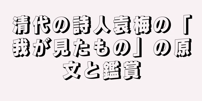 清代の詩人袁梅の「我が見たもの」の原文と鑑賞
