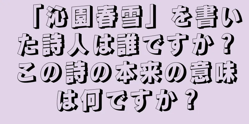 「沁園春雪」を書いた詩人は誰ですか？この詩の本来の意味は何ですか？