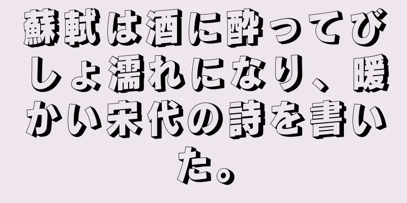 蘇軾は酒に酔ってびしょ濡れになり、暖かい宋代の詩を書いた。