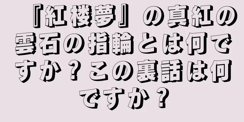 『紅楼夢』の真紅の雲石の指輪とは何ですか？この裏話は何ですか？