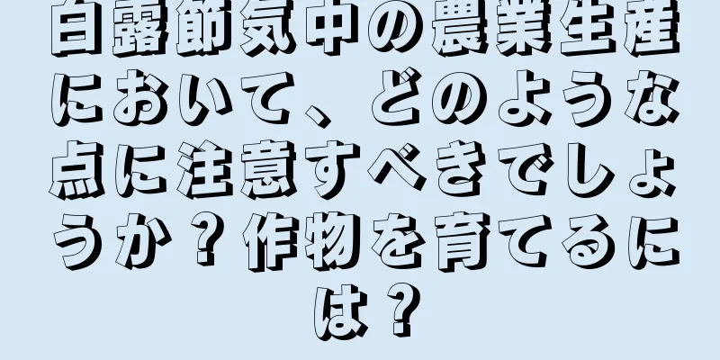 白露節気中の農業生産において、どのような点に注意すべきでしょうか？作物を育てるには？