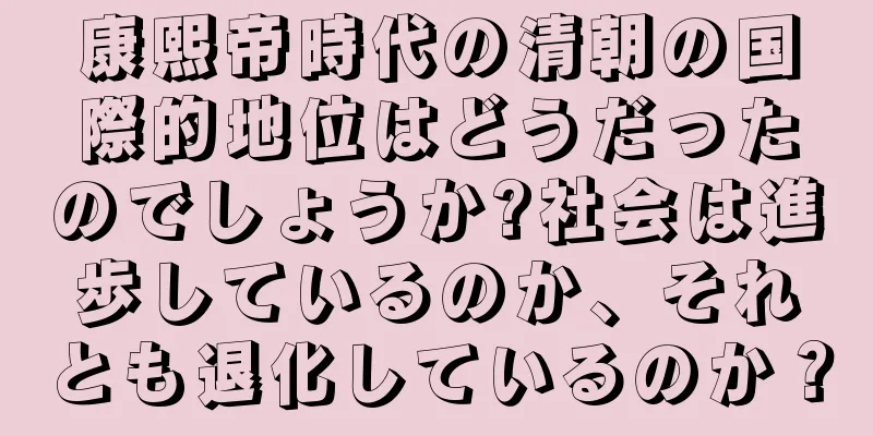 康熙帝時代の清朝の国際的地位はどうだったのでしょうか?社会は進歩しているのか、それとも退化しているのか？