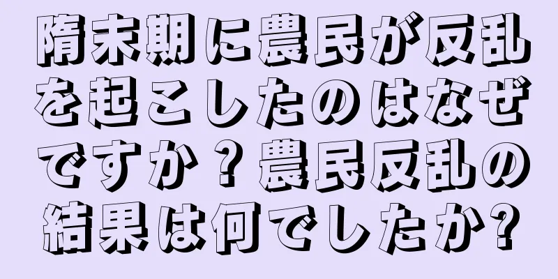 隋末期に農民が反乱を起こしたのはなぜですか？農民反乱の結果は何でしたか?