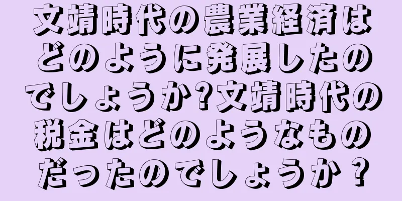 文靖時代の農業経済はどのように発展したのでしょうか?文靖時代の税金はどのようなものだったのでしょうか？