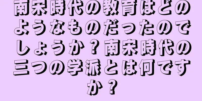 南宋時代の教育はどのようなものだったのでしょうか？南宋時代の三つの学派とは何ですか？