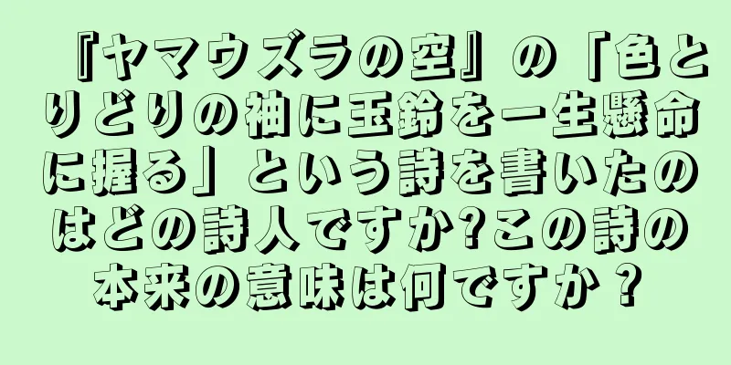 『ヤマウズラの空』の「色とりどりの袖に玉鈴を一生懸命に握る」という詩を書いたのはどの詩人ですか?この詩の本来の意味は何ですか？