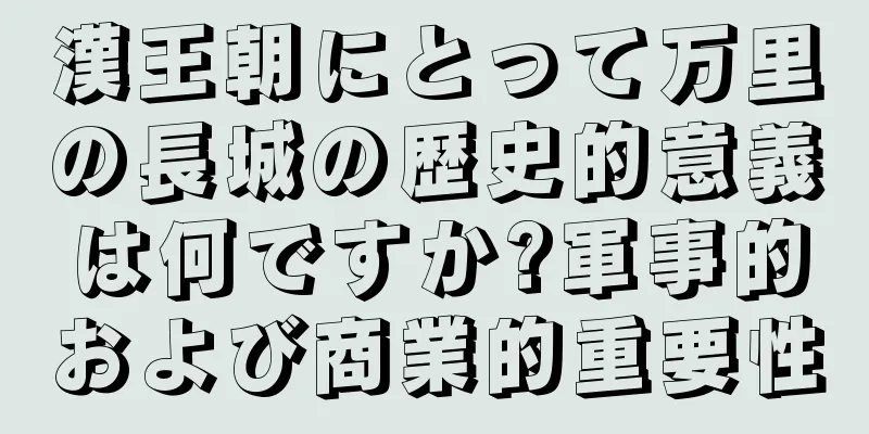 漢王朝にとって万里の長城の歴史的意義は何ですか?軍事的および商業的重要性