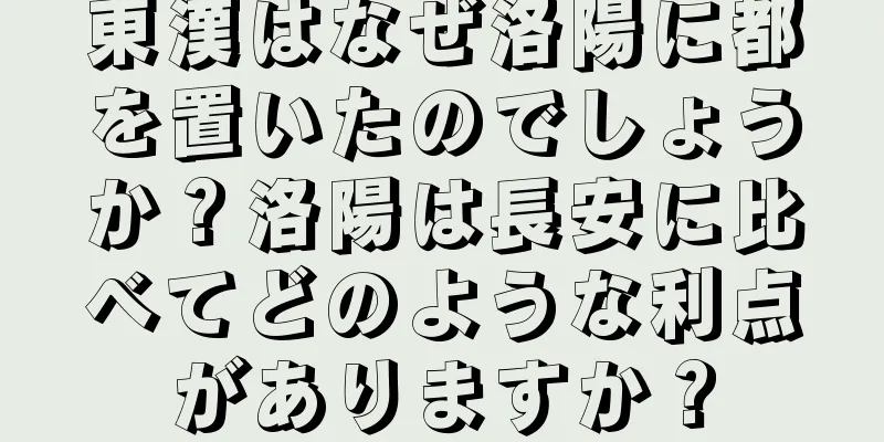 東漢はなぜ洛陽に都を置いたのでしょうか？洛陽は長安に比べてどのような利点がありますか？