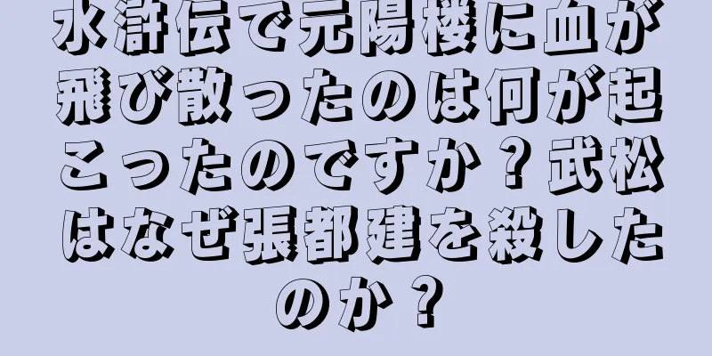 水滸伝で元陽楼に血が飛び散ったのは何が起こったのですか？武松はなぜ張都建を殺したのか？