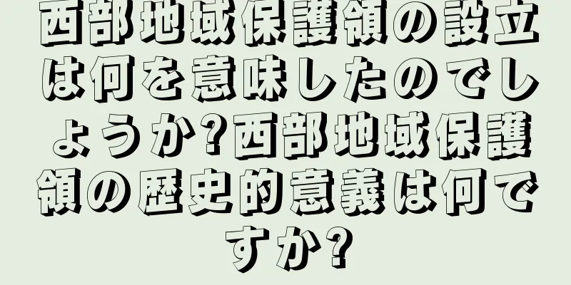 西部地域保護領の設立は何を意味したのでしょうか?西部地域保護領の歴史的意義は何ですか?
