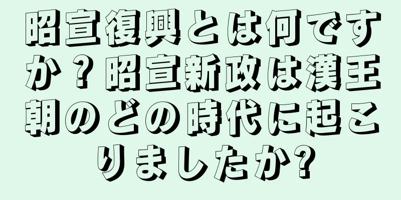 昭宣復興とは何ですか？昭宣新政は漢王朝のどの時代に起こりましたか?