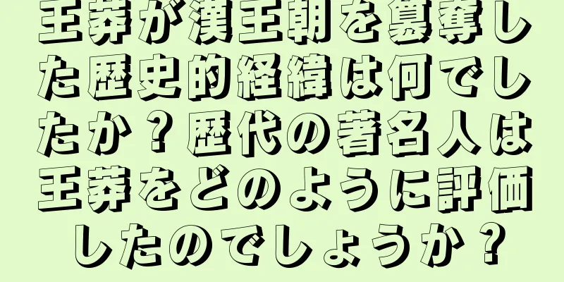 王莽が漢王朝を簒奪した歴史的経緯は何でしたか？歴代の著名人は王莽をどのように評価したのでしょうか？