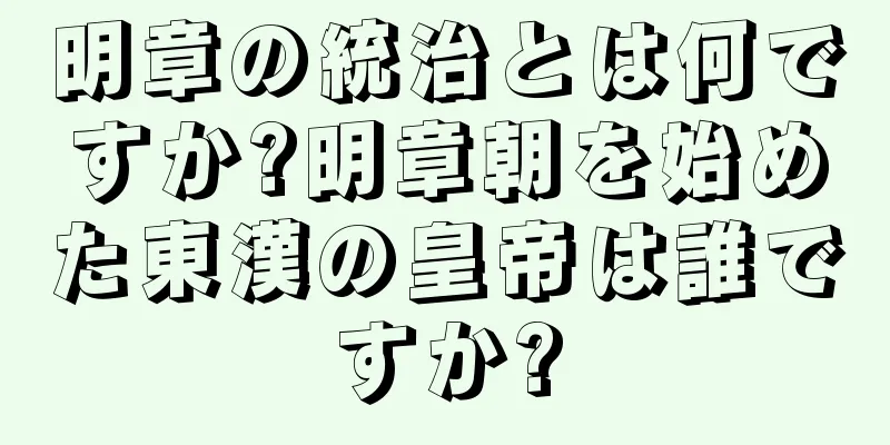 明章の統治とは何ですか?明章朝を始めた東漢の皇帝は誰ですか?