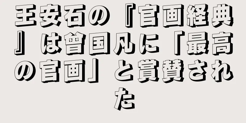 王安石の『官画経典』は曾国凡に「最高の官画」と賞賛された
