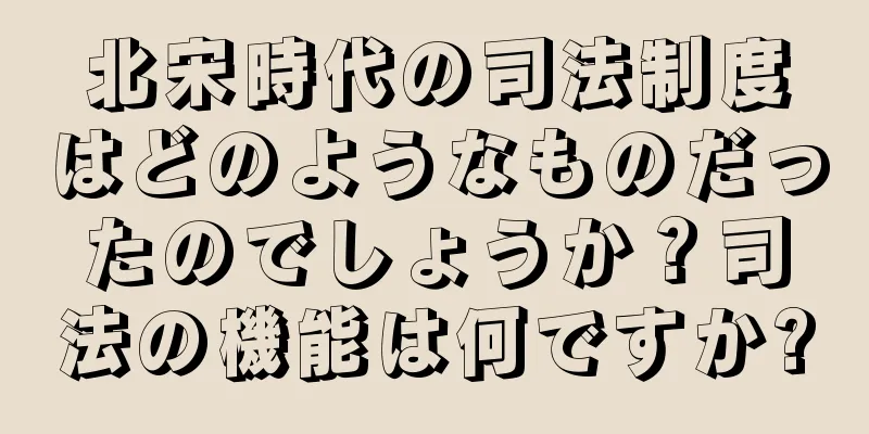 北宋時代の司法制度はどのようなものだったのでしょうか？司法の機能は何ですか?