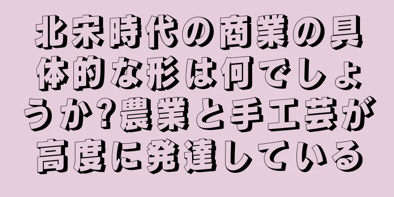 北宋時代の商業の具体的な形は何でしょうか?農業と手工芸が高度に発達している