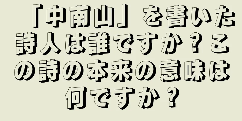 「中南山」を書いた詩人は誰ですか？この詩の本来の意味は何ですか？