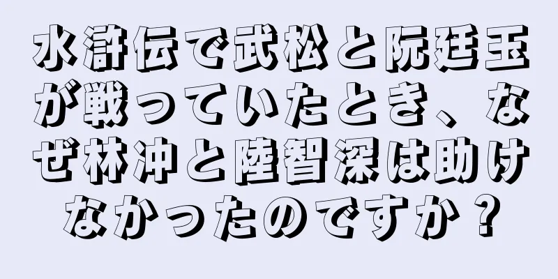 水滸伝で武松と阮廷玉が戦っていたとき、なぜ林冲と陸智深は助けなかったのですか？
