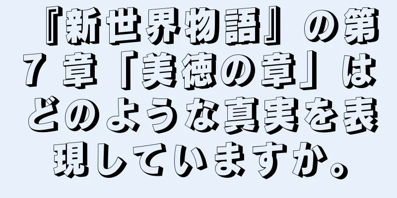 『新世界物語』の第 7 章「美徳の章」はどのような真実を表現していますか。