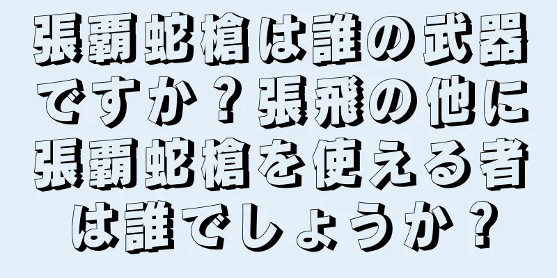 張覇蛇槍は誰の武器ですか？張飛の他に張覇蛇槍を使える者は誰でしょうか？