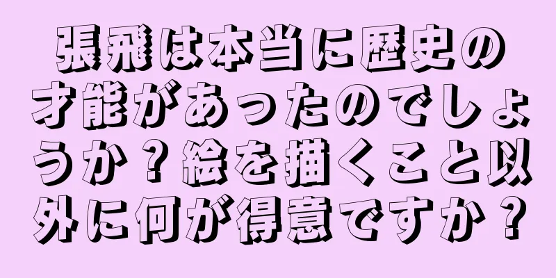 張飛は本当に歴史の才能があったのでしょうか？絵を描くこと以外に何が得意ですか？