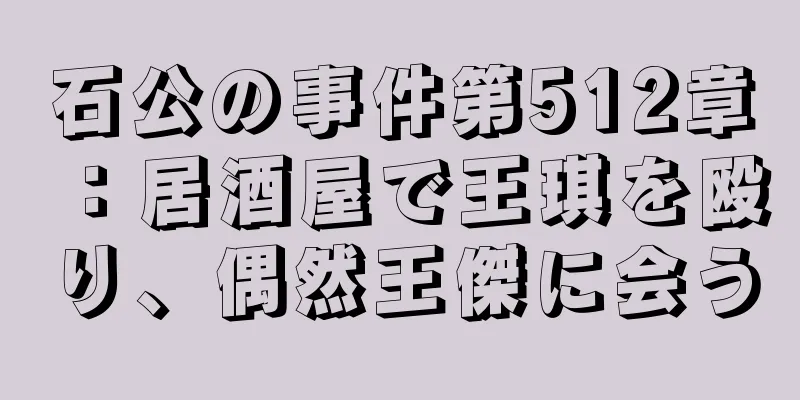 石公の事件第512章：居酒屋で王琪を殴り、偶然王傑に会う
