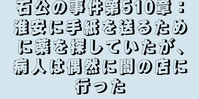 石公の事件第510章：淮安に手紙を送るために薬を探していたが、病人は偶然に闇の店に行った
