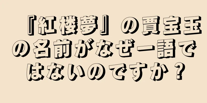 『紅楼夢』の賈宝玉の名前がなぜ一語ではないのですか？