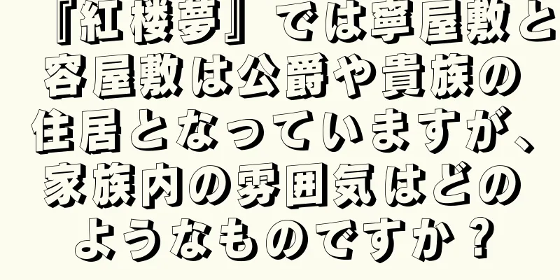 『紅楼夢』では寧屋敷と容屋敷は公爵や貴族の住居となっていますが、家族内の雰囲気はどのようなものですか？