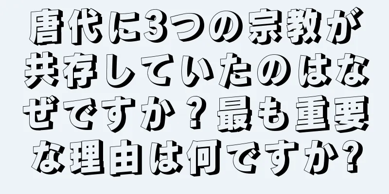 唐代に3つの宗教が共存していたのはなぜですか？最も重要な理由は何ですか?