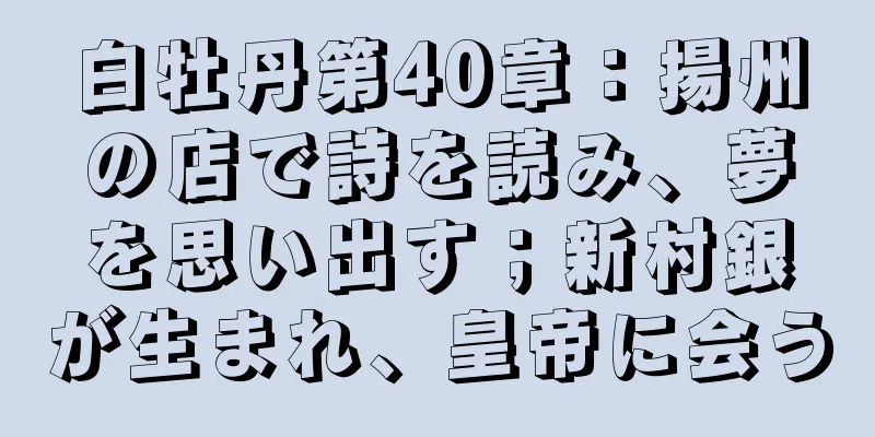 白牡丹第40章：揚州の店で詩を読み、夢を思い出す；新村銀が生まれ、皇帝に会う